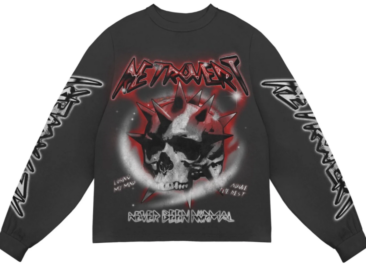 Retrovert Skullhead Longsleeve Tee - Black/Red
