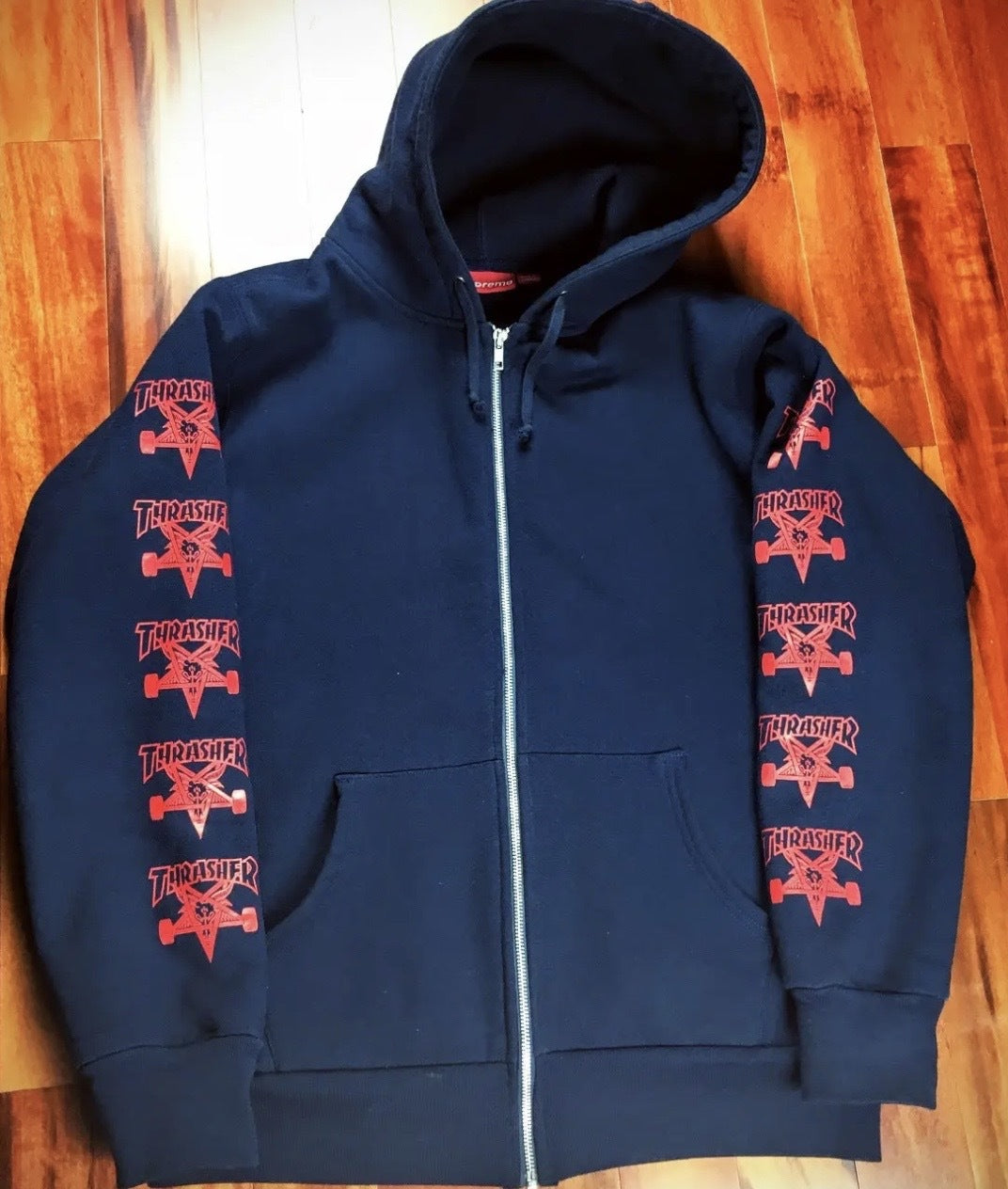 Supreme x Thrasher Navy Zip Up Pre-Owned