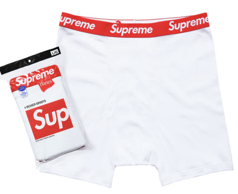 Supreme®/Hanes® White Boxer Briefs (4 Pack)