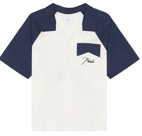 RHUDE Navy Raglan Button Up Pre-Owned