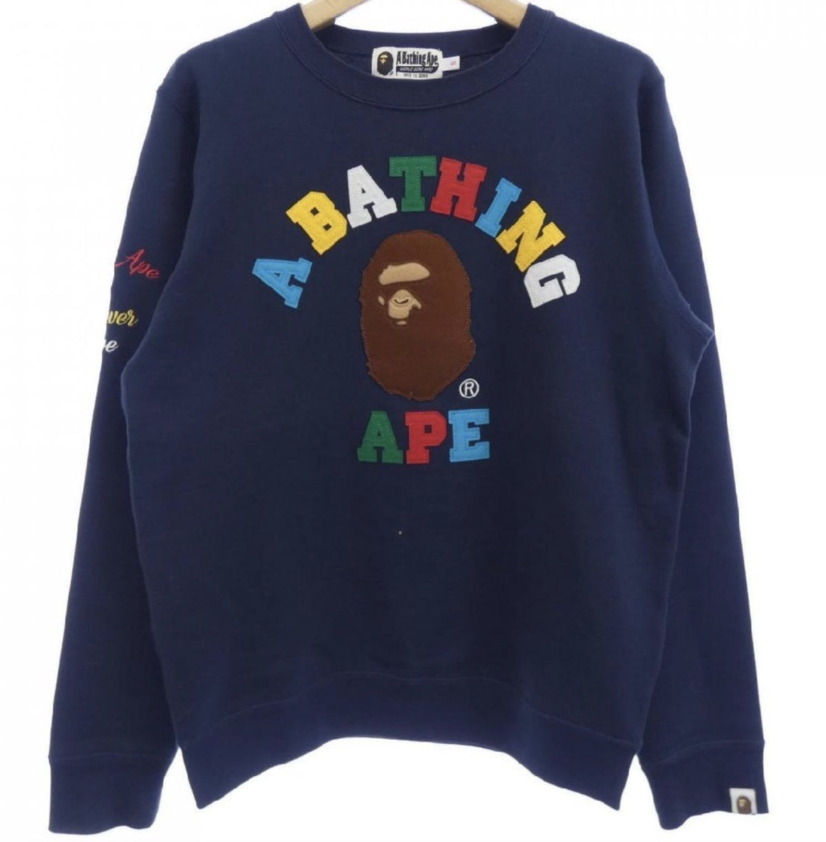 BAPE Navy College Logo Women's Pre-Owned