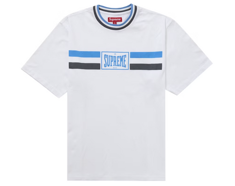 Supreme Warm Up Stripe S/S Top White