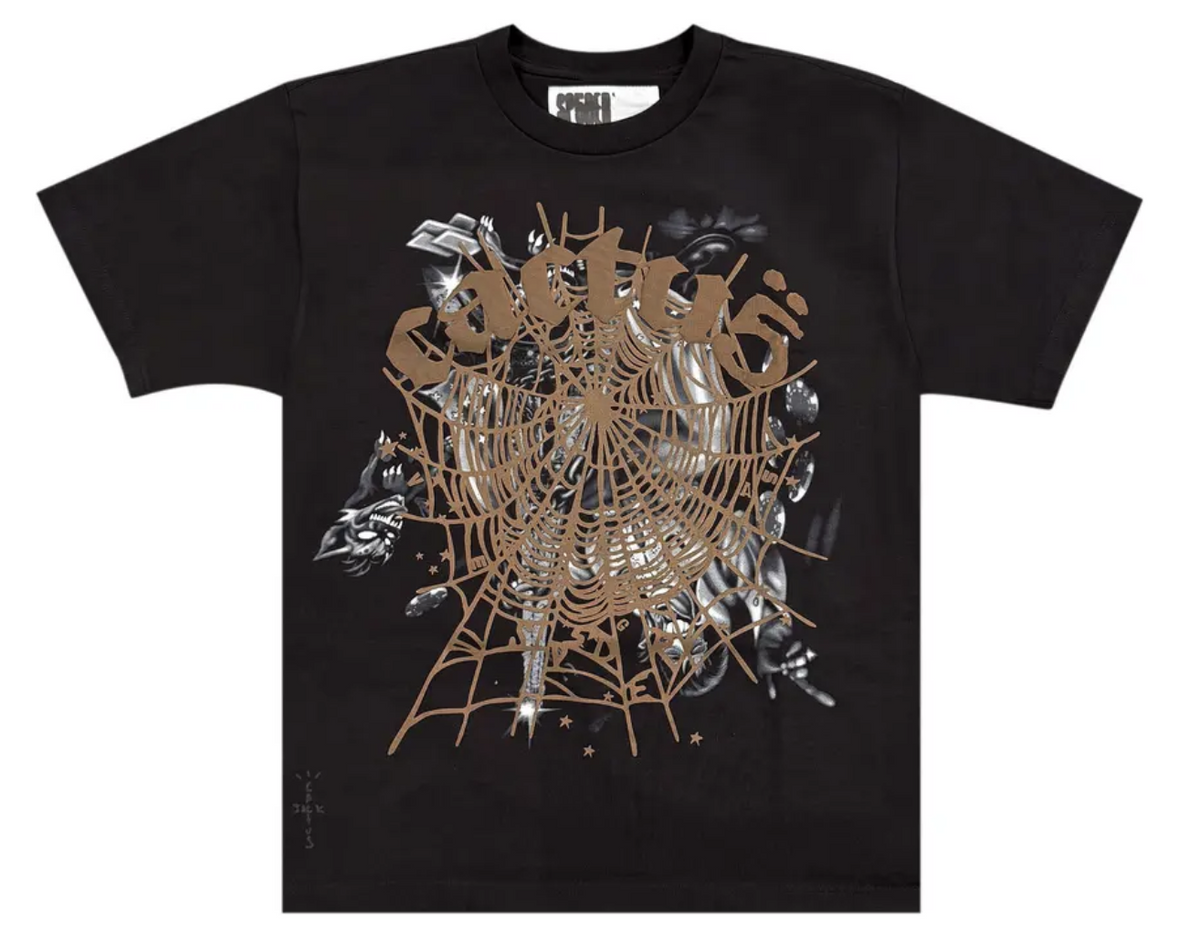 Sp5der x Cactus Jack Airbrush Black Tee