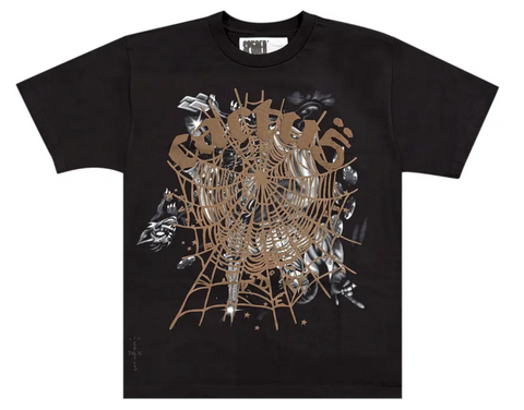 Sp5der x Cactus Jack Airbrush Black Tee