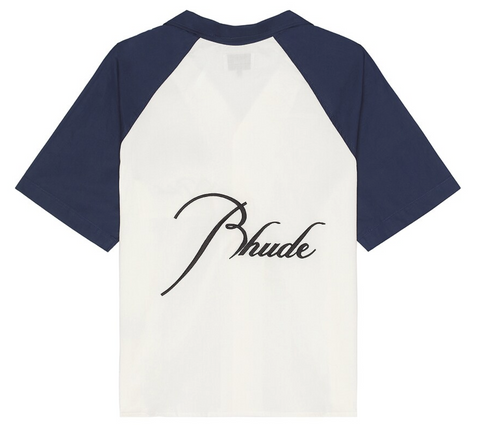 RHUDE Navy Raglan Button Up Pre-Owned