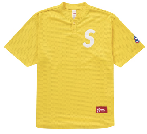 Supreme S Logo Baseball Henley Yellow