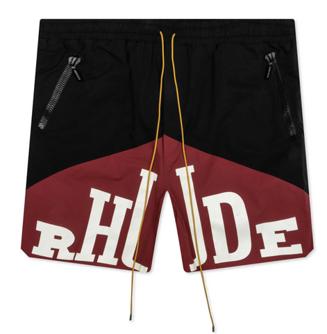 RHUDE Yachting Short Black/Maroon