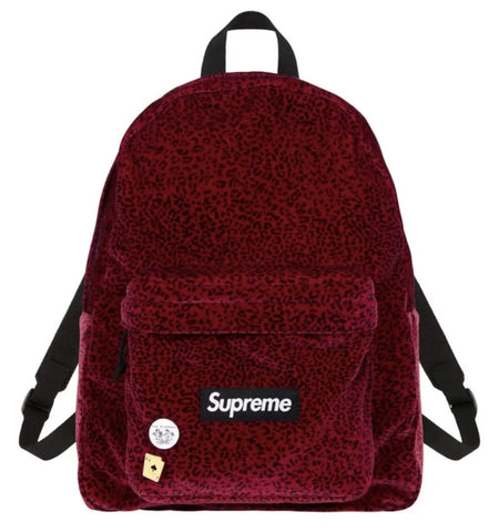 Supreme Velvet Backpack Red Leopard