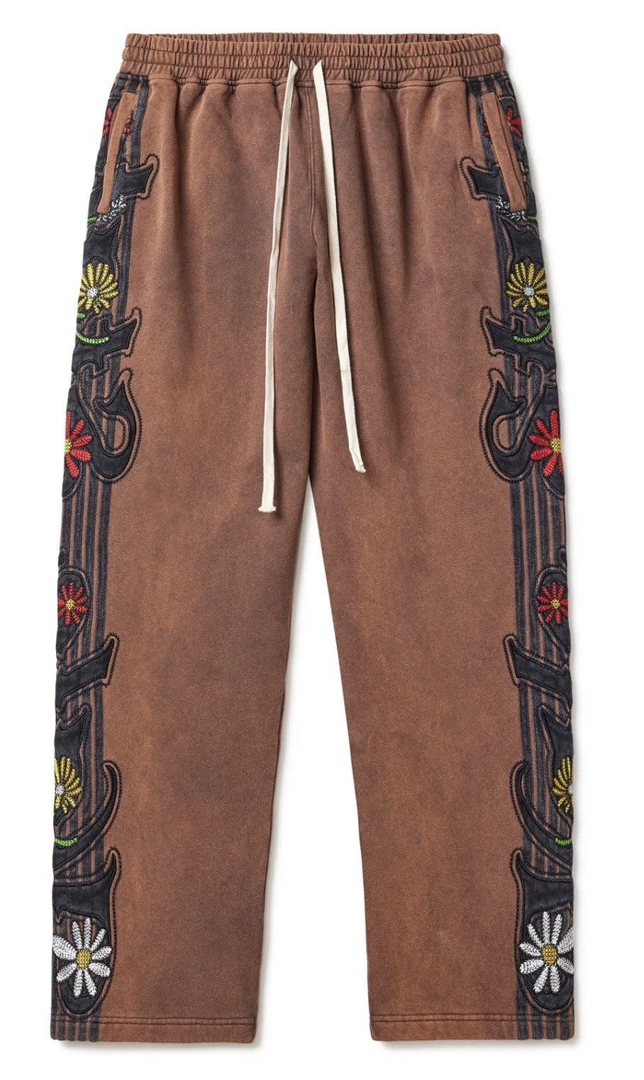 VALE FOREVER  HARMONY GARDEN TRACK PANTS BROWN