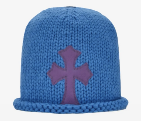 Chrome Hearts Blue Cashmere Beanie