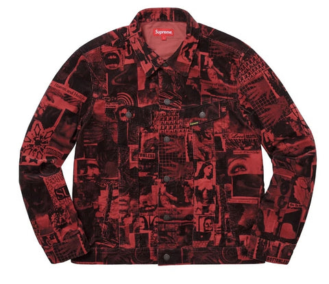 Supreme Vibrations Corduroy Trucker Jacket Red