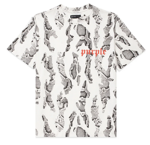 Purple Brand Snake Scale White Multi Tee