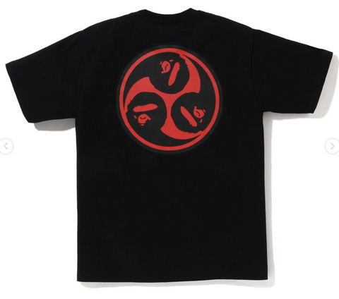 BAPE Japan Culture Mitsudomoe Black Tee