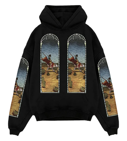 Who Decides War x EST Gee Stained Glass Black Hoodie