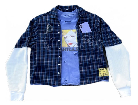 STOOD STUDIOS “THERMAL FLANNEL” TEE MIDNIGHT BLUE