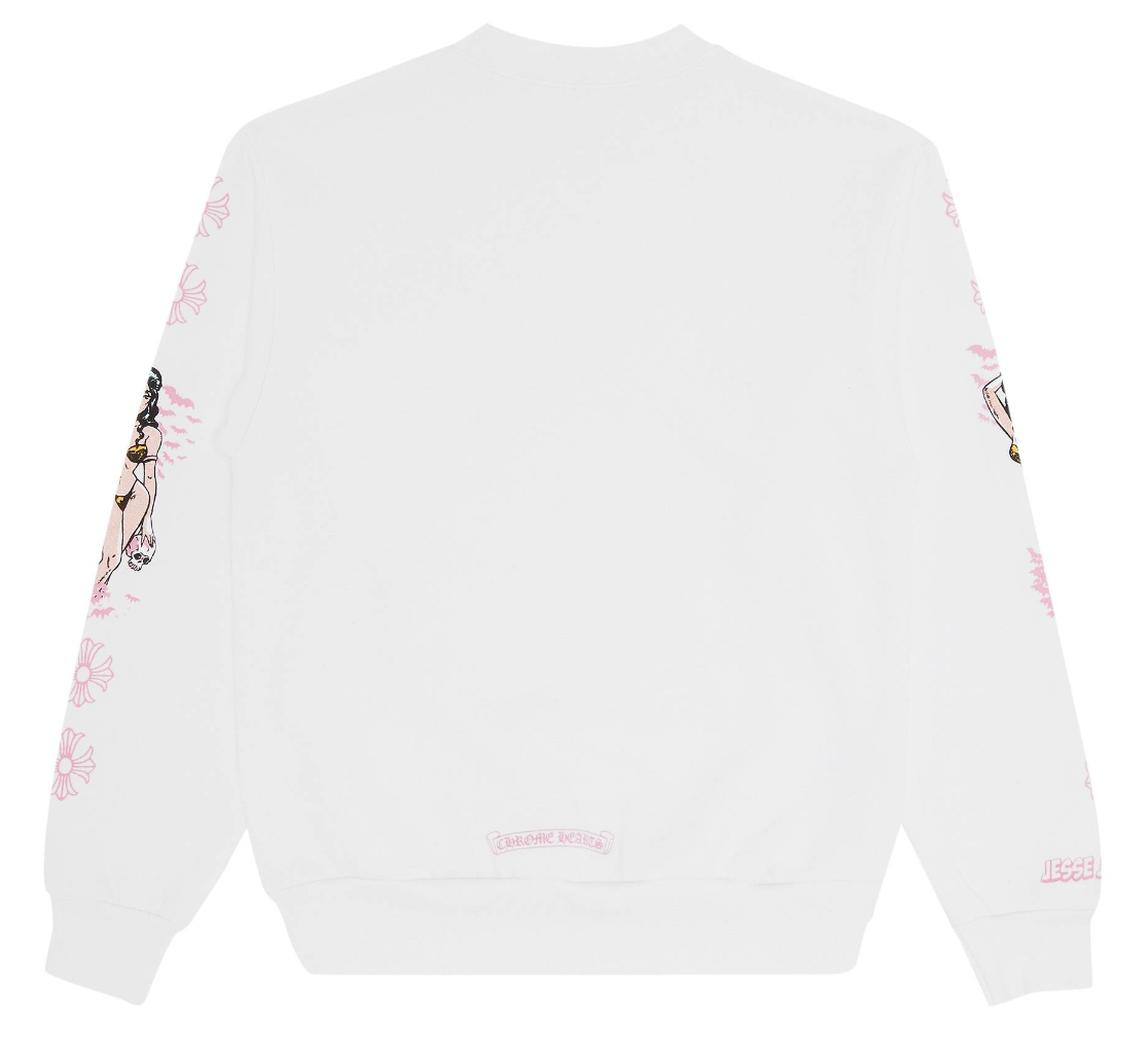 Chrome Hearts Deadly Doll Crewneck Pink/White