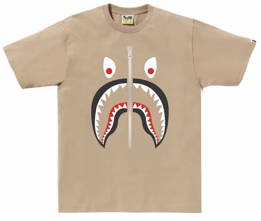 BAPE Mad Shark Beige Tee