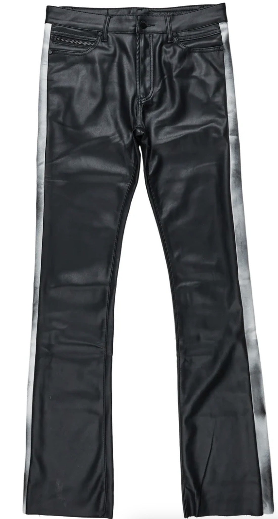 Rockstar Original Fusao Black Stacked Faux Leather Jeans