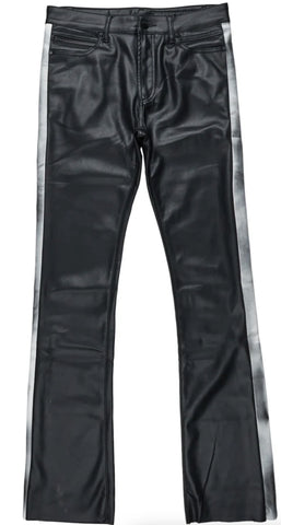 Rockstar Original Fusao Black Stacked Faux Leather Jeans