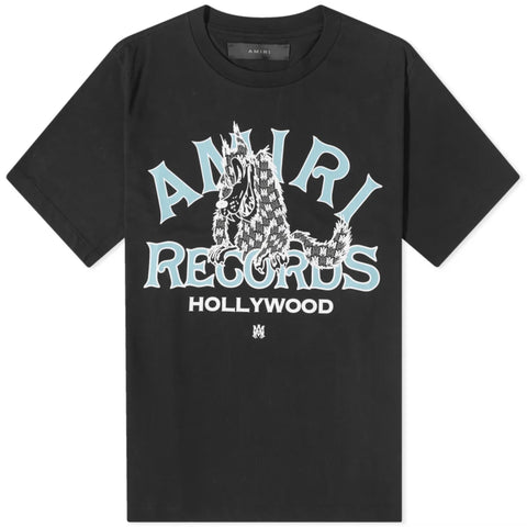 AMIRI Records Wolf Black Tee