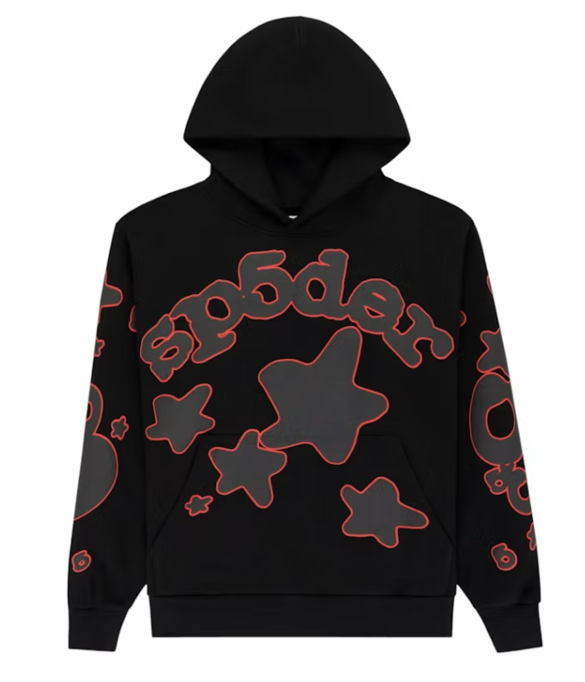 Sp5der Beluga Outline Hoodie Black