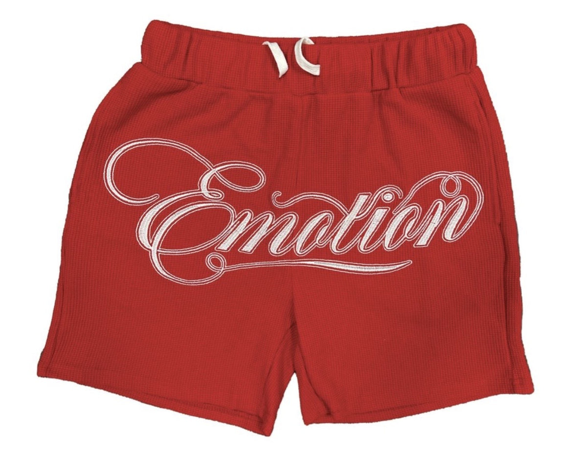 Mixed Emotion Red Signature Shorts