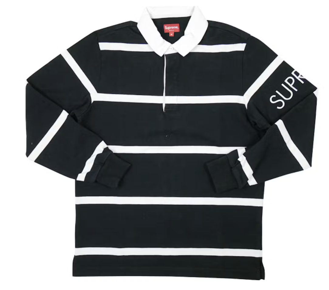 Supreme Striped Rugby Black Pre-Owned