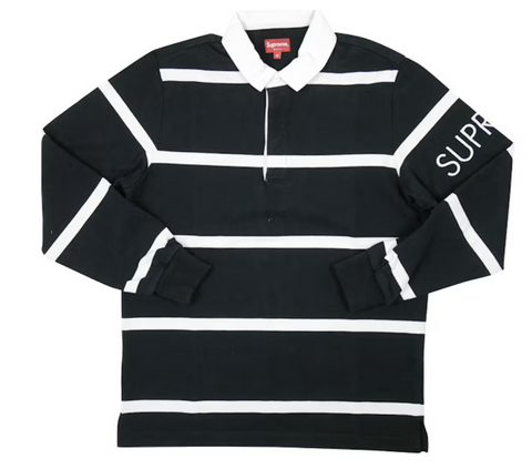 Supreme Striped Rugby Black Pre-Owned