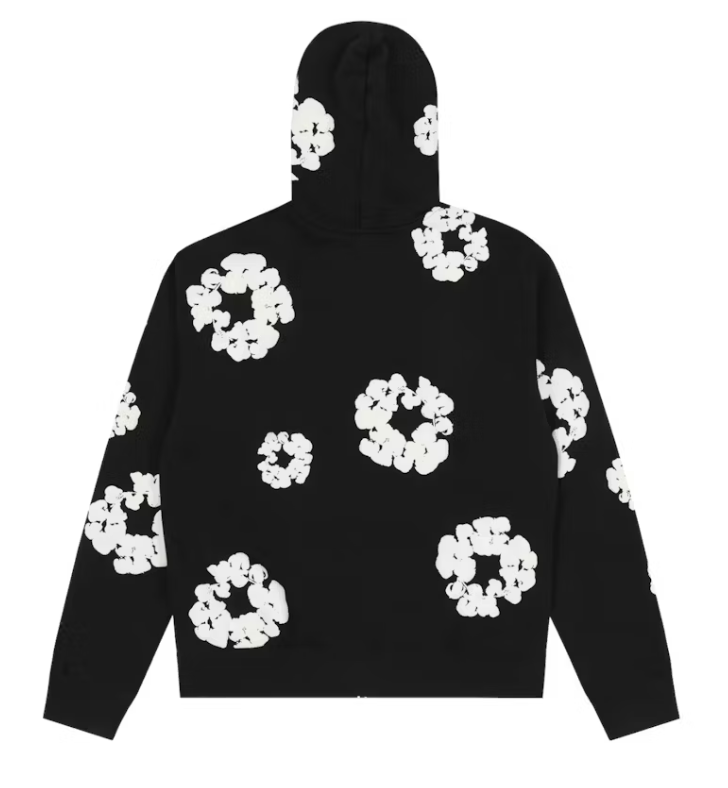 Denim Tears Cotton Wreath Zip Hoodie Black
