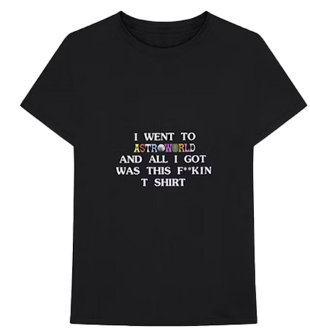 Travis Scott Astroworld I Went To Astroworld Tee Black