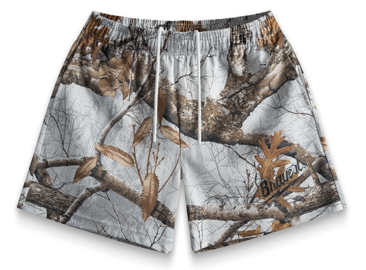 Bravest Studios White Realtree Mesh Shorts
