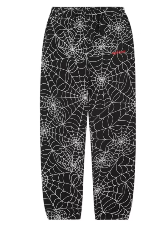 Sp5der Embroidered AOP Sweatpant Black