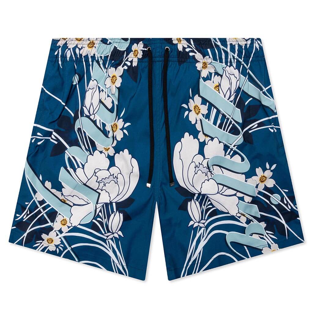 AMIRI Blue Floral Swim Trunks