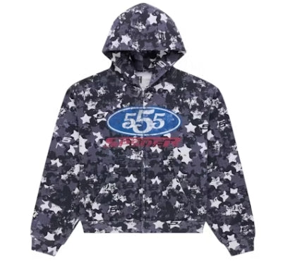 Sp5der R5cing Zip Hoodie Blue Camo