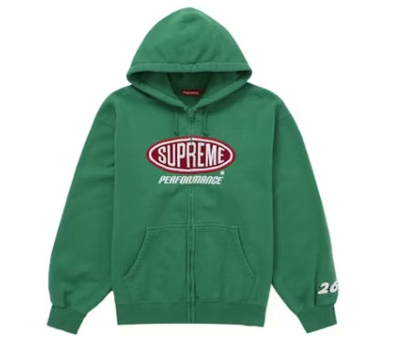 Supreme Performance Zip Up Hooded Sweatshirt Dark Green