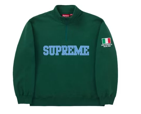 Supreme Milan Shop Flag Half Zip Pullover Green