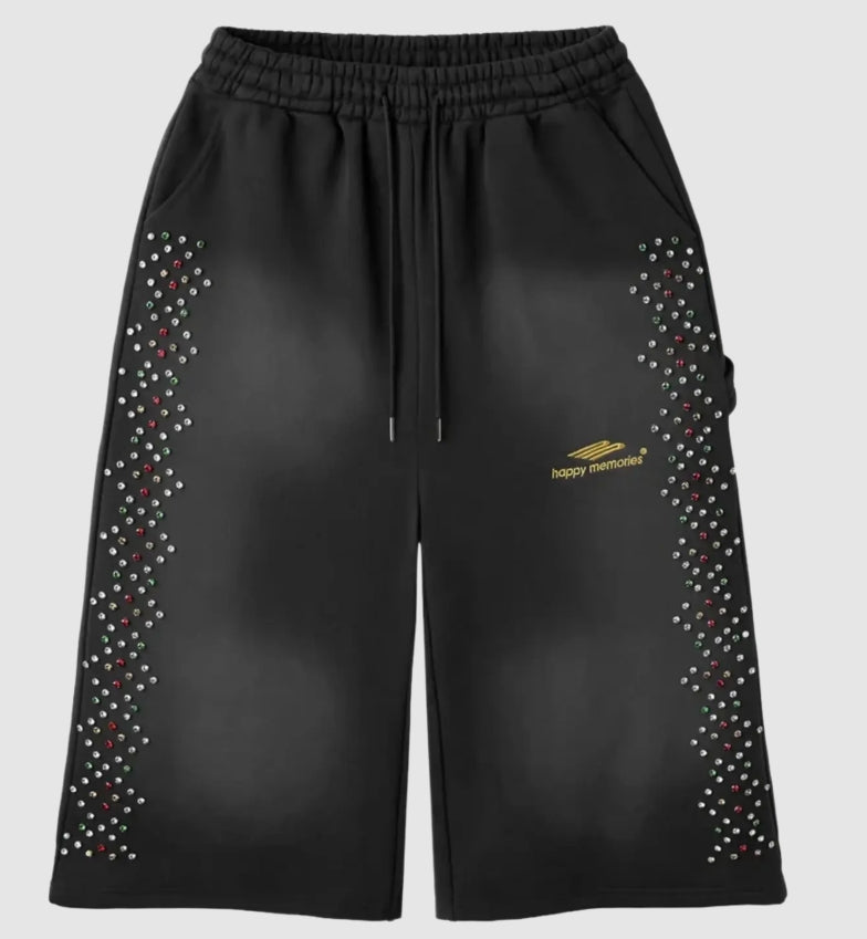 HMDD Crystal 3/4 Shorts Black