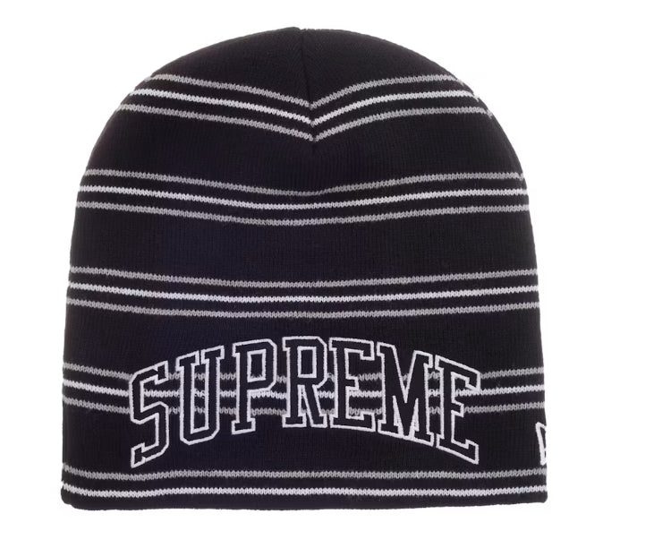 Supreme New Era Stripe Beanie Black