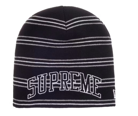 Supreme New Era Stripe Beanie Black