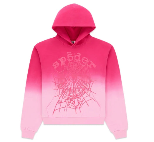 Sp5der OG Web Ombre Hoodie Pink