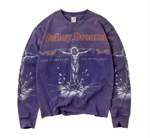 VALE FOREVER CONCRETE CROSS L/S NAVY