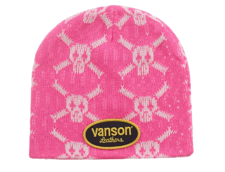 Supreme Vanson Leathers Skull Beanie Pink