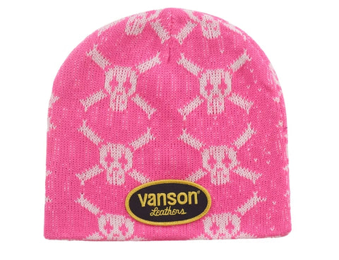 Supreme Vanson Leathers Skull Beanie Pink