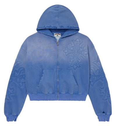 VALE FOREVER CARVER ZIP UP HOODIE ICE BLUE