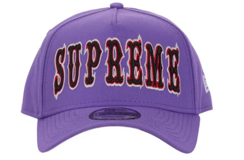 Supreme Gothic Outline Adjustable New Era 59Fifty Fitted Cap Purple