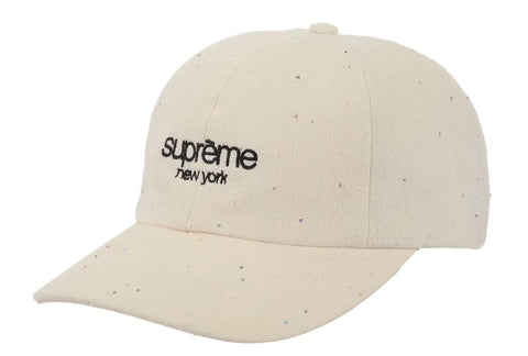 Supreme Sequin Denim Classic Logo 6-Panel Natural