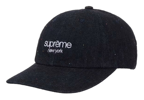 Supreme Sequin Denim Classic Logo 6-Panel Black