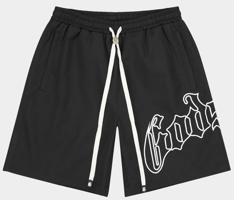 Godspeed OG Logo Nylon Shorts Black White