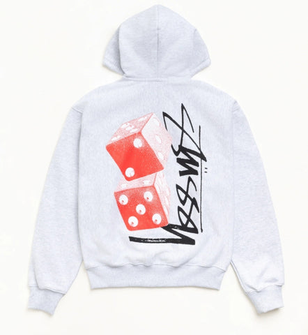 Stussy Tall Dice Zip Hoodie Ash Heather