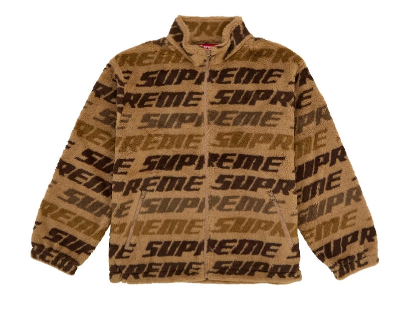 Supreme Repeat Jacquard Fleece Jacket Tan